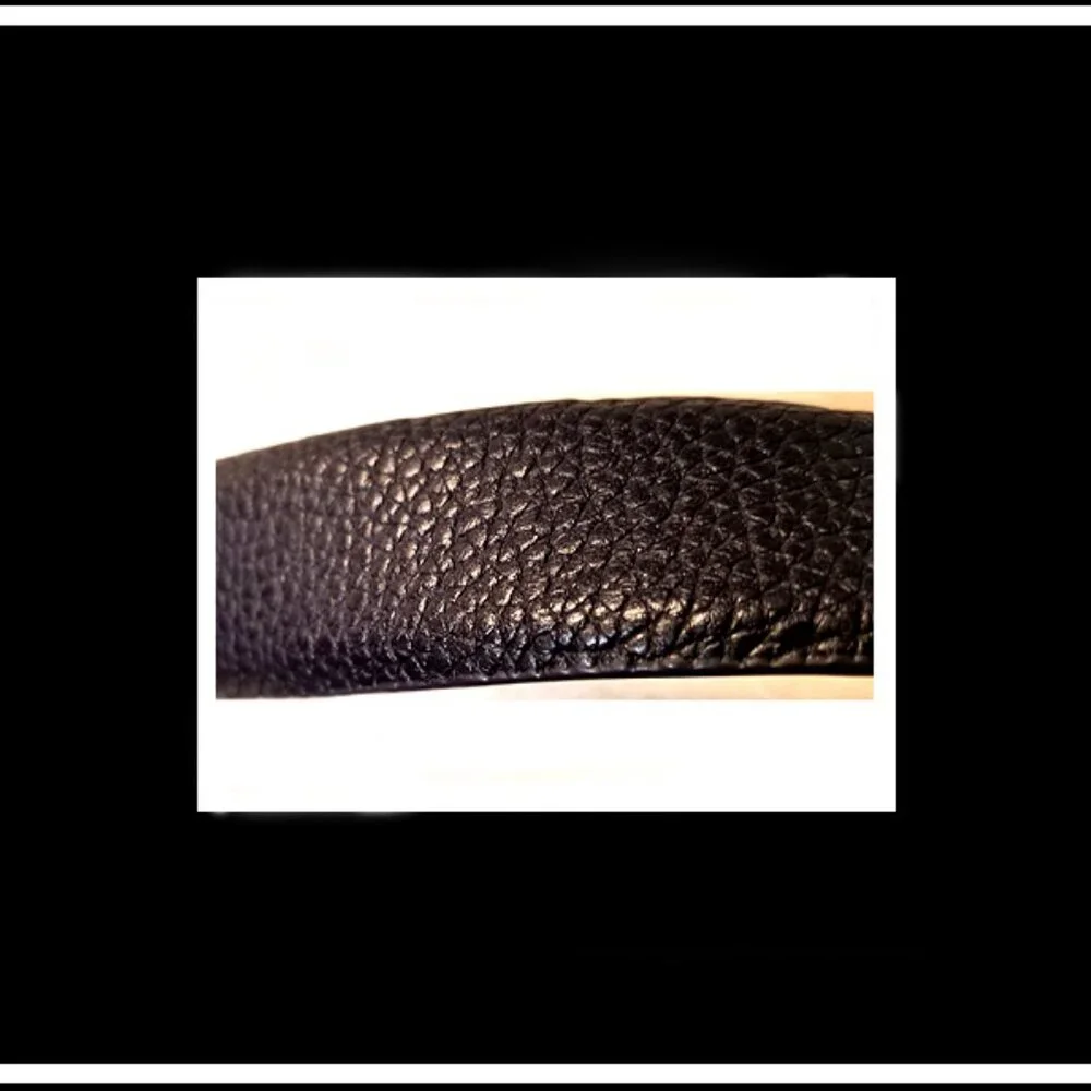 New Rare Unique RLL Ralph Lauren Top Grade High Grain Black Genuine Leather Belt - Picture 8 of 10